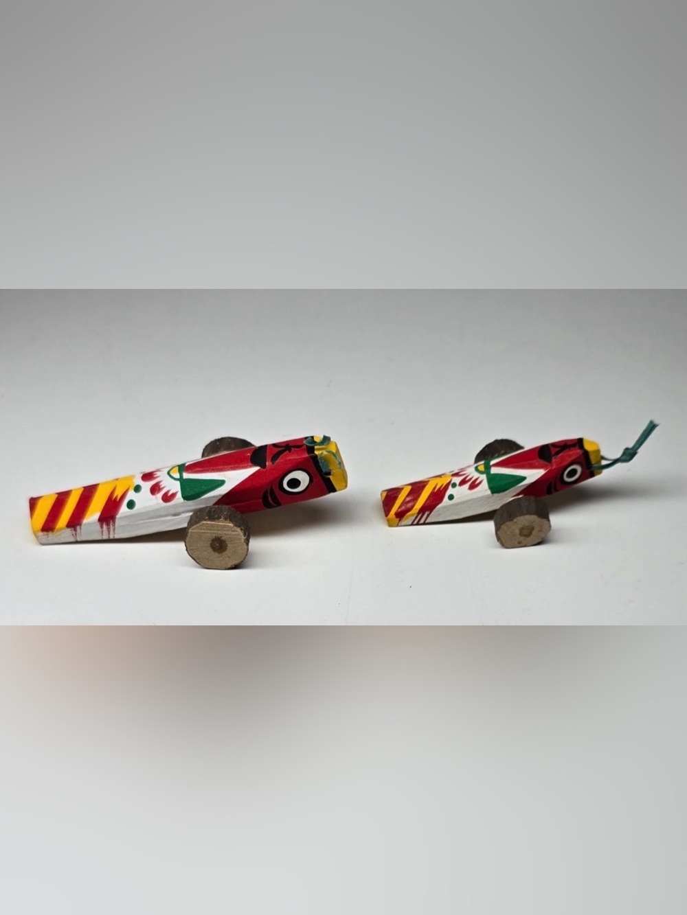 Vtg Japanese Kyodo Gangu Koinobori Wheeled Folk Toy Pair Hitoyoshi Kyushu Box